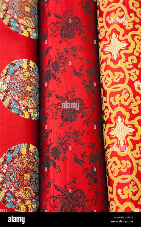 Silk in a store, Silk Market, Beijing, China Stock Photo - Alamy