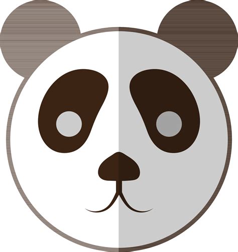 Cute Panda Bear Face Icon In Half Shadow 24383436 Vector Art At Vecteezy