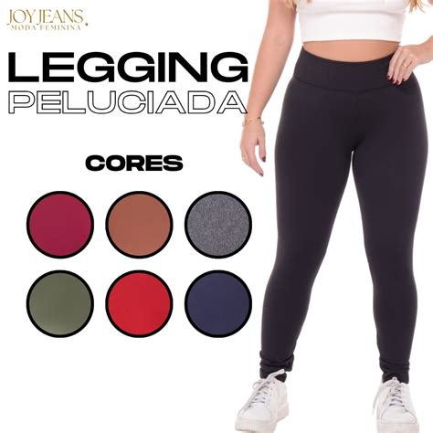 Calça Legging Flanelada Cintura Alta Leg Grossa Peluciada Forrada Por