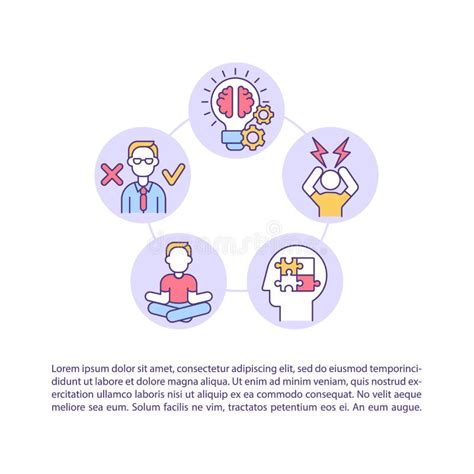 Intrapersonal Conflict Concept Line Icons With Text Stock Vector