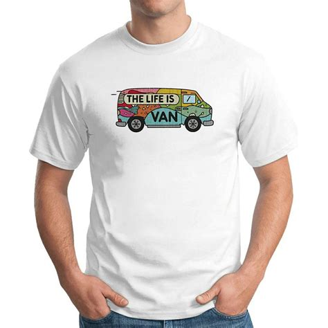 Camper Van Travel Life Is Vantastic Traveler Vanlife Round Neck Mens T Shirts White