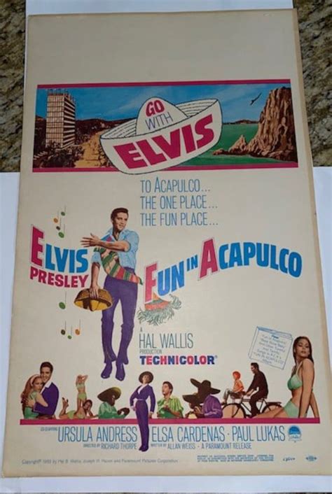 Elvis Presley Rare Version Fun In Acapulco Movie Poster 1963 Etsy