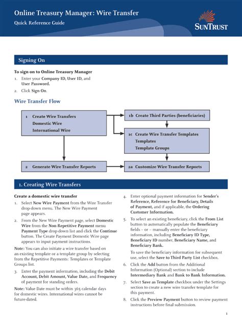 Truist Bank Domestic Wiring Instructions