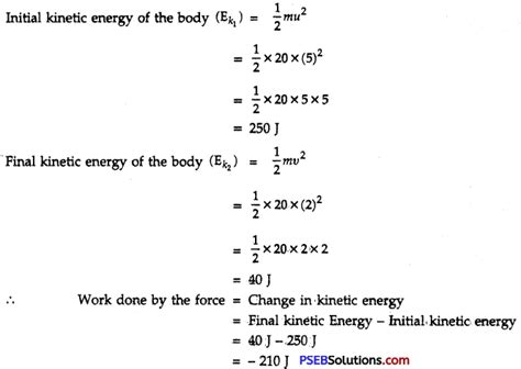 Pseb 9th Class Science Solutions Chapter 11 Work Energy And Power Pseb Solutions