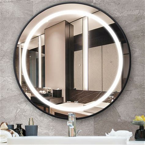 Waterproof Round Led Illuminated Bathroom Mirror Touchdemister