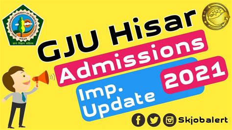 GJU Admissions Important Updates 2021 GJU Hisar PG Admission 2021 L