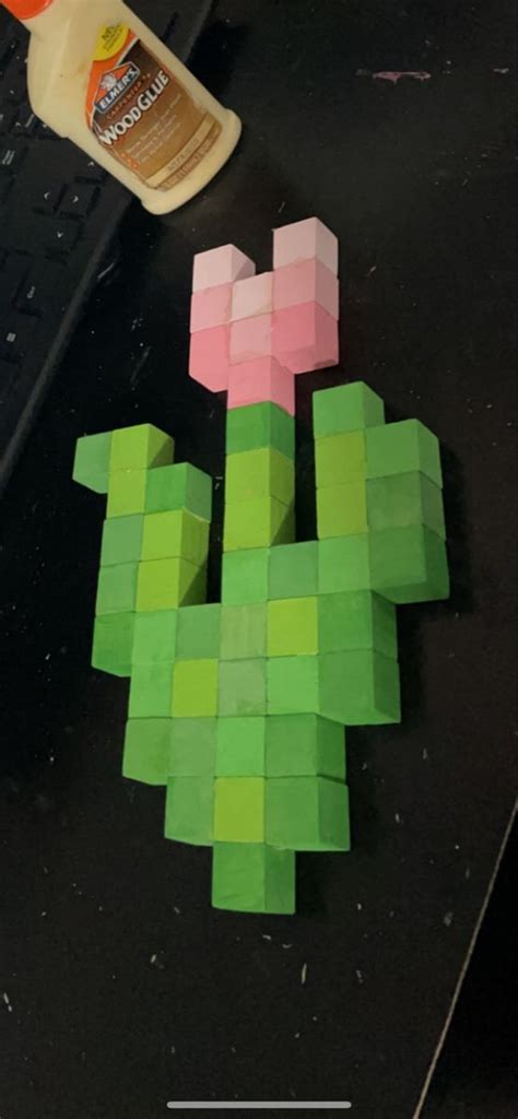 Minecraft Pink Tulip | Minecraft diy crafts, Diy minecraft decorations ...