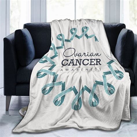 Ovarian Cancer Awareness Month Throw Blanket Soft Cozy Warm Durable