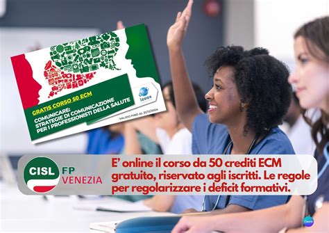 CISL FP Venezia Percorso Formativo ECM Da 50 Crediti Gratis Per Gli