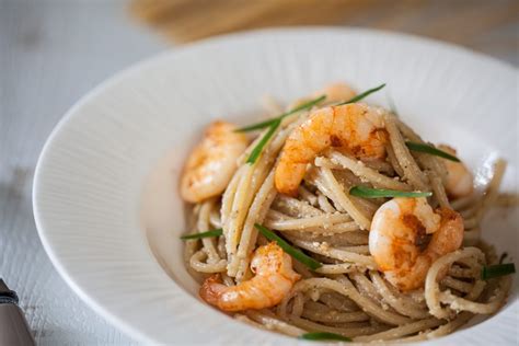 Spaghetti De Crevettes Au Pesto De S Same