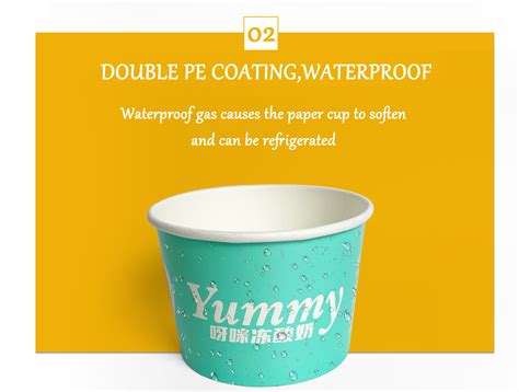 Custom Logo Printed Ice Cream Cup Frozen Yogurt Gelato Bowls