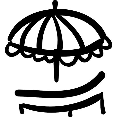 Umbrella Hand Drawn Beach Tool Vector Svg Icon Svg Repo