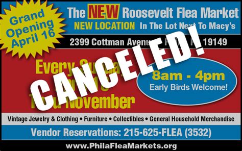 The Roosevelt Flea Market Canceled Welcome To Phila Flea Markets