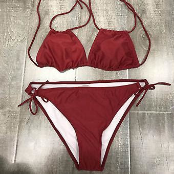 Frauen Sexy Bikini Set Gepolstert Push Up Badeanzug Bademode Strand Badeanzug Plus Size Fruugo DE