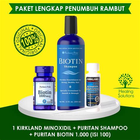 Jual Paket Kirkland Minoxidil Biotin Mcg Puritan Shampo Ml