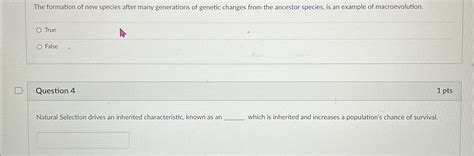 Solved The formation of new species after many generations | Chegg.com 