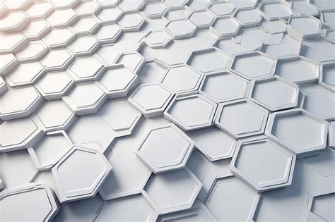 Premium Photo 3D Futuristic Honeycomb Mosaic White Background