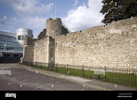 The Old Town Walls On Western Esplanade And Westquay Shopping Centre