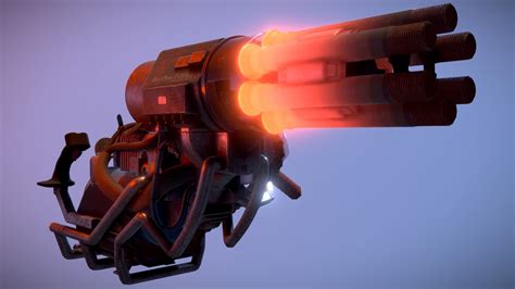 Post Apocalyptic "Handheld" Gatling Gun - 3D model by pontus.canback ...