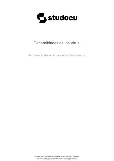 Generalidades De Los Virus Jesus Zelendin UDocz