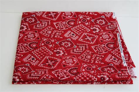 vintage red bandana print cotton fabric, VIP Cranston Print Works