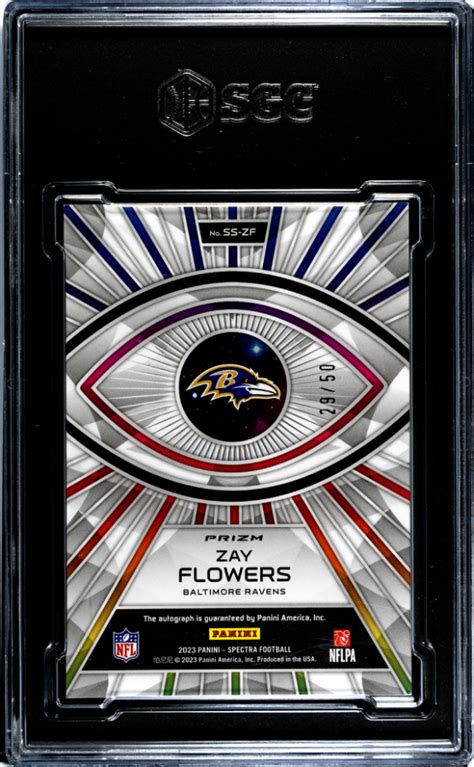 Panini Spectra Zay Flowers Ss Zf Sgc Baltimore Ravens Mcp