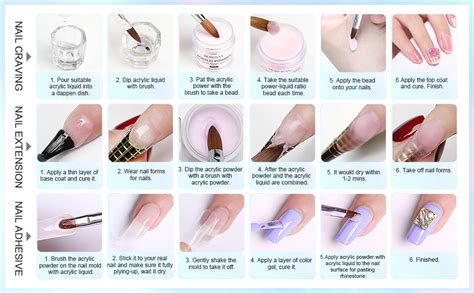 Morovan Acrylic Nail Kit Acrylic Powder Set Professional 8 Colors Acrylic Powder