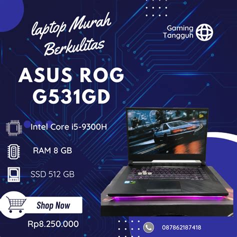 Jual Laptop Gaming Asus ROG G531GD Intel Core I5 9300H RAM 8GB