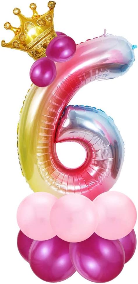 6er Anniversaire Fille Ballon Ballon Chiffre 6 Rose Ballon Helium