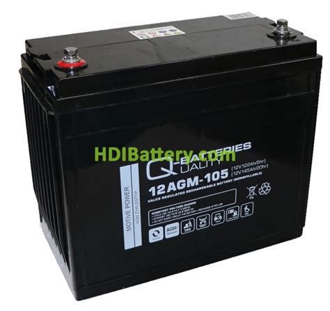 Batería de plomo AGM Q Batteries 12AGM 105 12 Voltios 145 Amperios