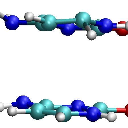 Snapshots Taken From The Simulation Of Two Stacked Cytosine Molecules