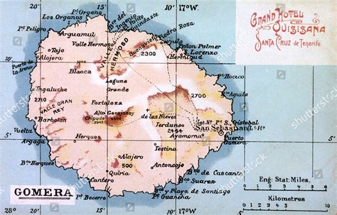 Map La Gomera Canary Islands Reproduction Editorial Stock Photo Stock