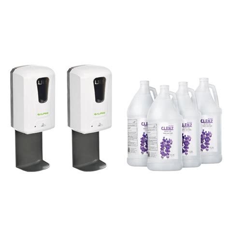 Alpine Industries 40 Oz Wall Mount Automatic Commercial Hand Sanitizer Dispenser And Drip Tray