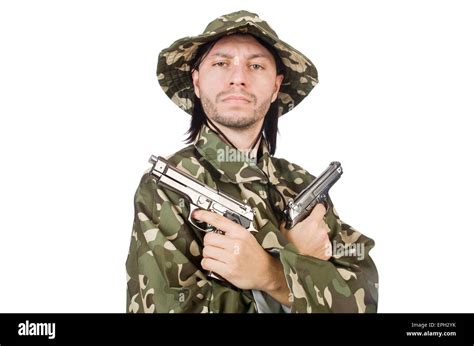 Funny soldier in military concept Stock Photo - Alamy