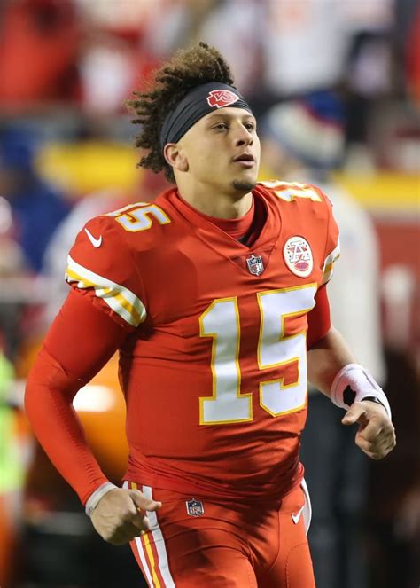 Kansas City Chiefs quarterback Patrick Mahomes before an NFL game ...