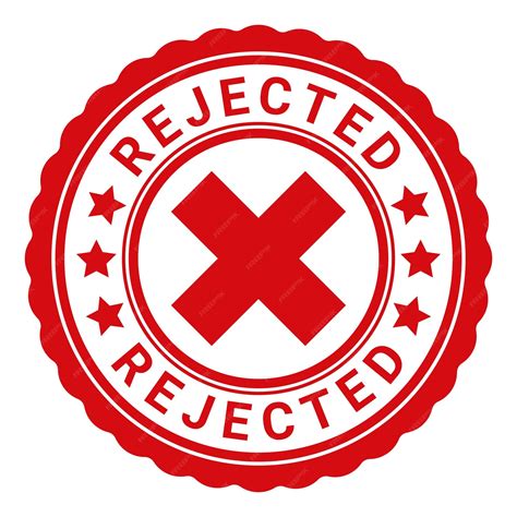 Premium Vector Red Rejected Stamp Sticker With Stars And Cross Icon