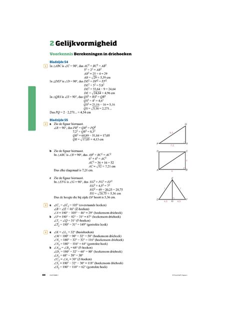 Uitwerkingen H Gelijkvormigheid Wiskunde Studeersnel