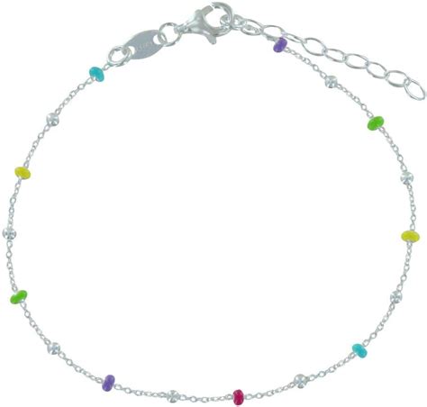 Les Poulettes Bijoux Bracelet Argent Perles Maill Es Arc En Ciel Et