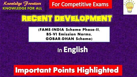 Recent Developments Fame India Scheme Phase Ll Bs Vi Emission Norms