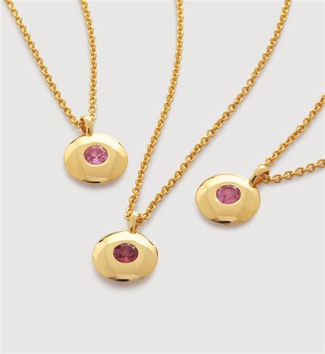 October Birthstone Necklace Adjustable 41 46cm16 18 In 18k Gold