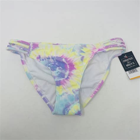 California Waves Juniors Small Tie Dye Strappy Hipster Bikini Swim