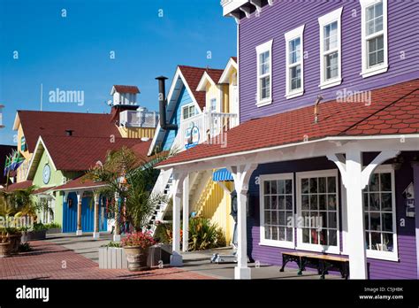 The Colourful Shoreline Village Long Beach California Usa Stock