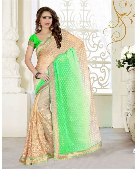 Green Georgette Jacquard Wedding Saree 63540 Fancy Sarees Saree