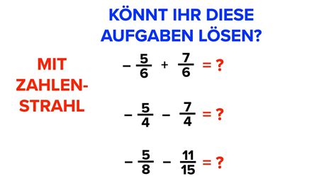 Brüche addieren und subtrahieren Negativer Bruch plus oder minus Bruch