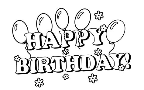 Happy Birthday Line Drawing at GetDrawings | Free download