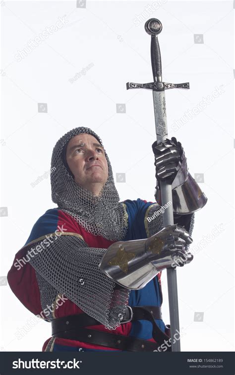 Knight Kneeling With Sword, Vertical Stock Photo 154862189 : Shutterstock