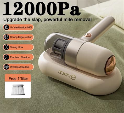 12000Pa Cordless Dust Mite Vacuum Powerful Suction Bed Vacuum Sofa