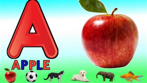 A For Apple B For Ball C For Cat Two Words With Phonics Soungs ABCD