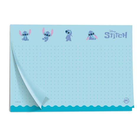 Bloco Notas Adesivas 5 Tamanhos Stitch 20 Folhas Lemart Papelaria