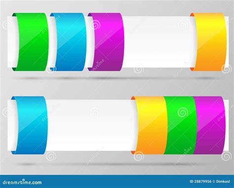 Set Of Colorful Options Banner Template Stock Vector Illustration Of